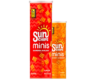SunChips Minis, Garden Salsa Flavored Canister, Multigrain Chips, 3.75 oz Canister